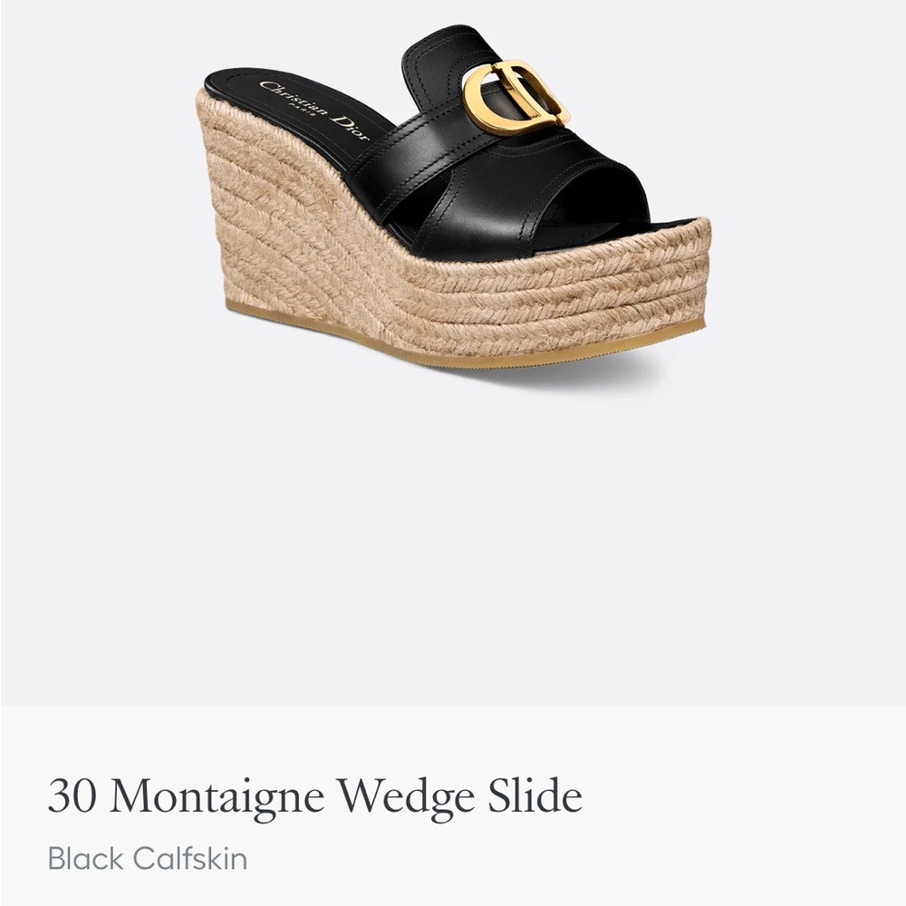 30 Montaigne Wedge Slide
Black Calfskin
